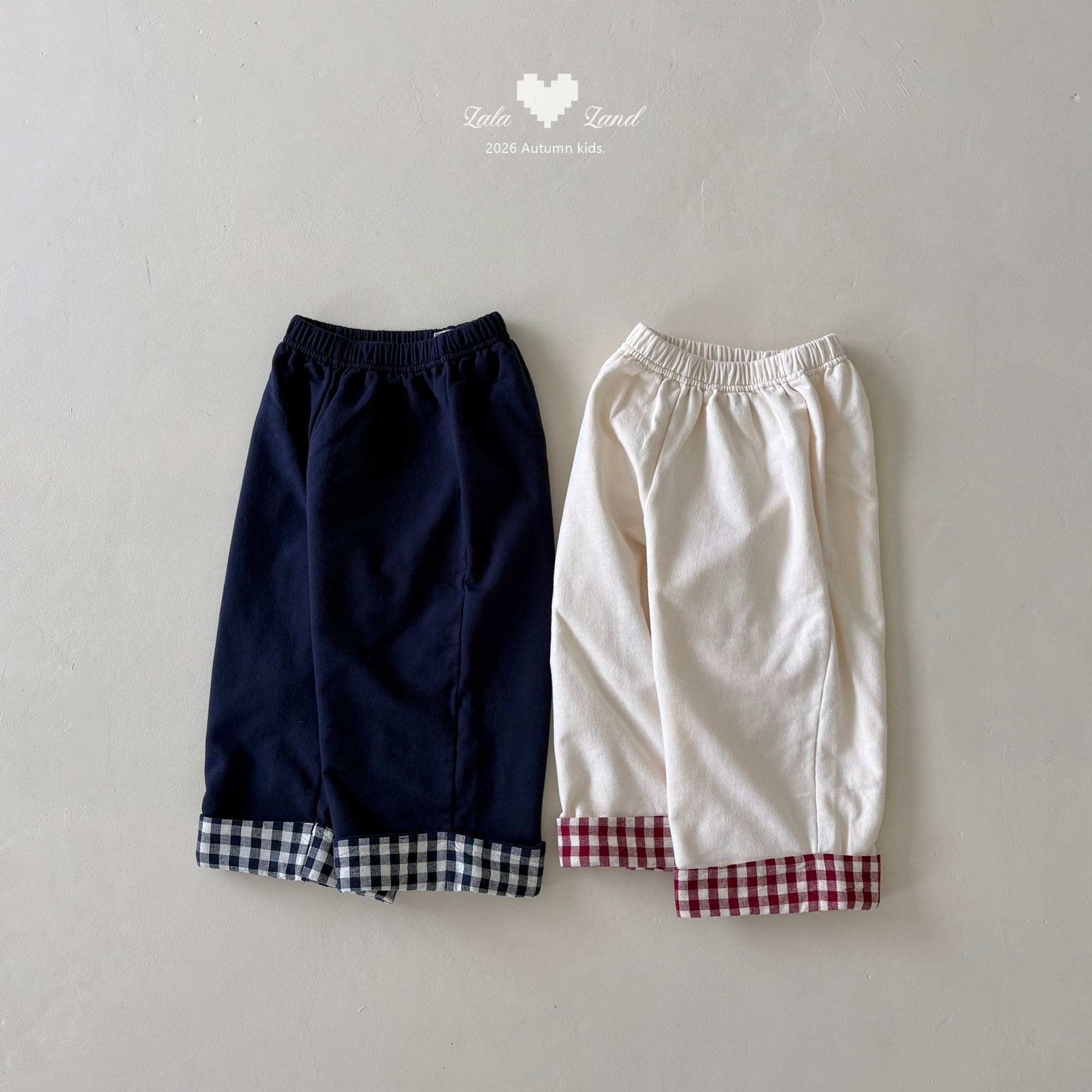 ［Lala land］Check roll up pants