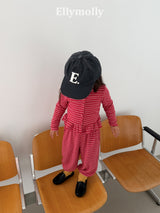［ELLY MOLLY］Loen stripe frill cardigan