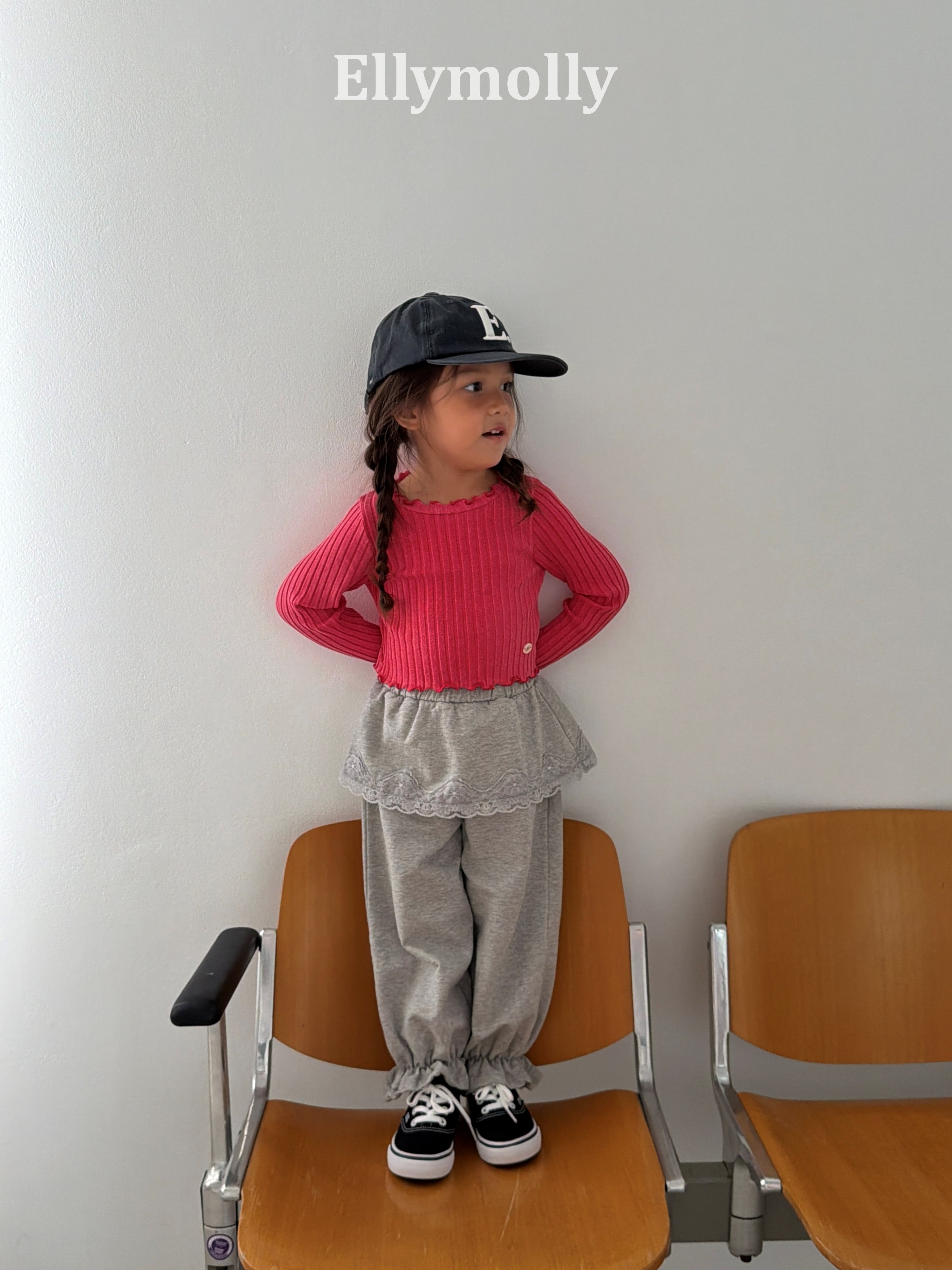 ［ELLY MOLLY］Dine wave rib tops