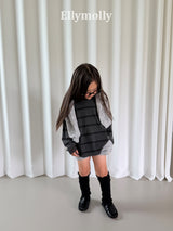 ［ELLY MOLLY］Domino stripe pigment tee