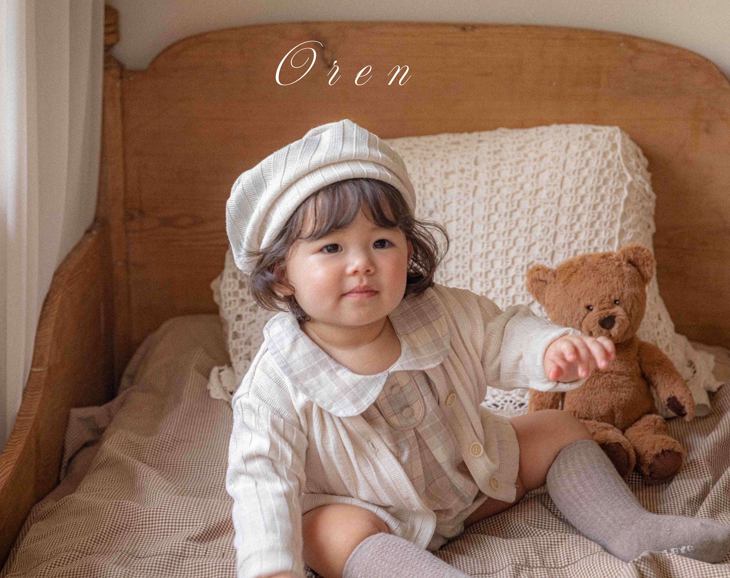 ［OREN］Allo cardigan & beret set