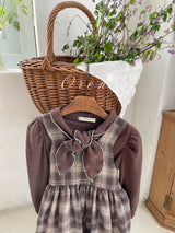 ［OREN］Noirjette check one-piece (kids)