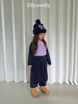 ［ELLY MOLLY］Velvet stripe jogger pants