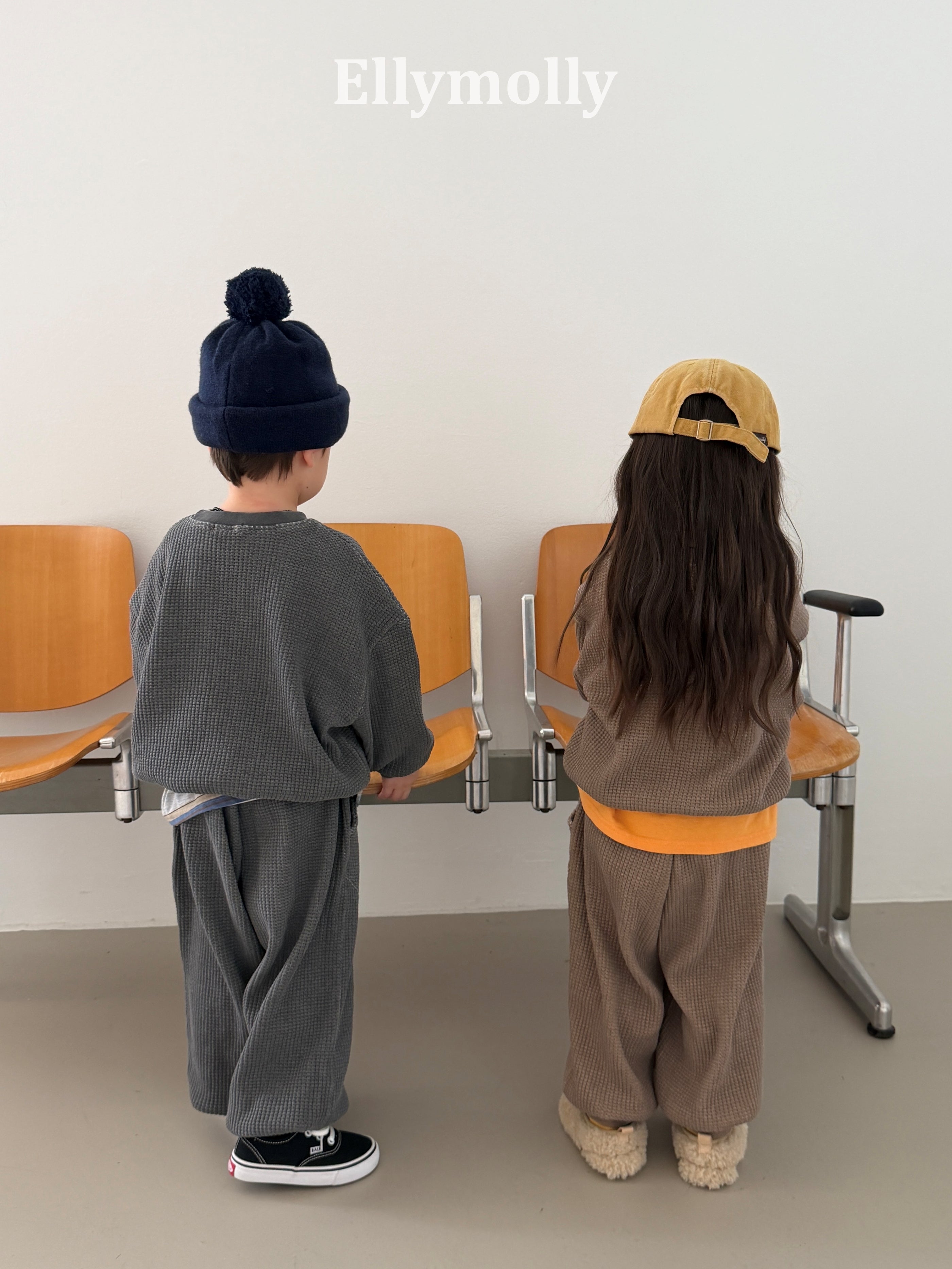 ［ELLY MOLLY］Waffle jogger pants