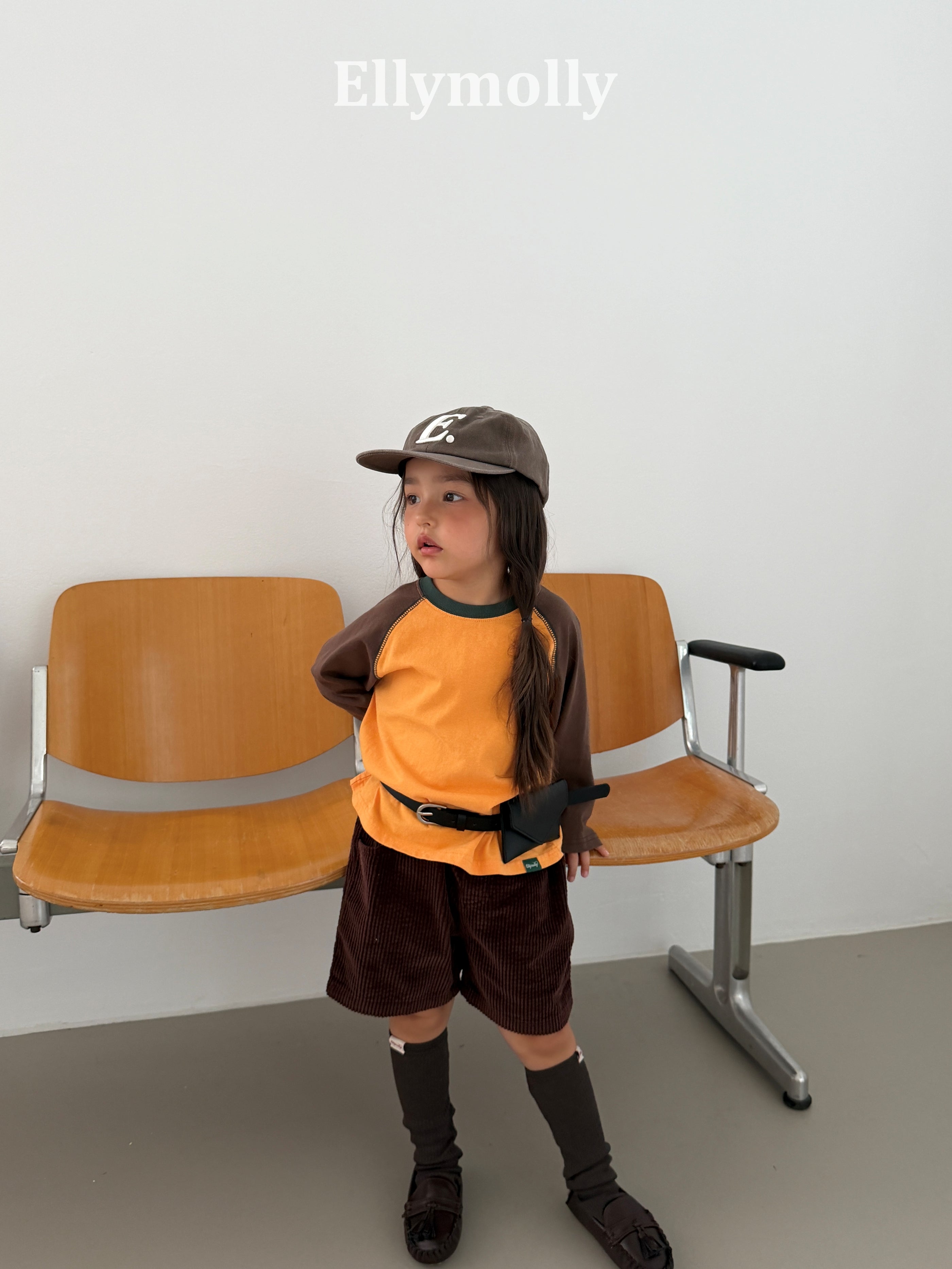［ELLY MOLLY］Color block raglan tee