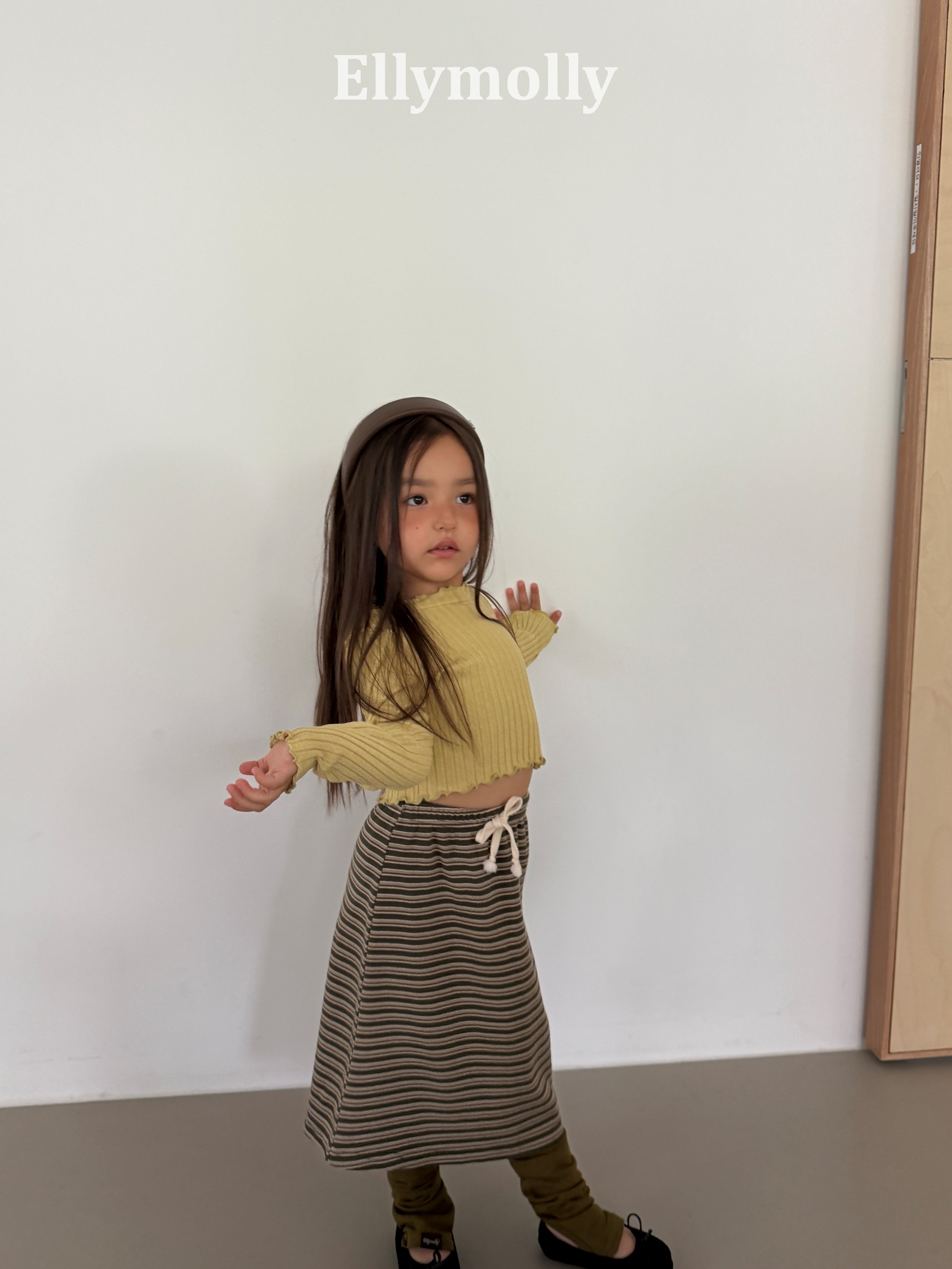 ［ELLY MOLLY］Dine wave rib tops