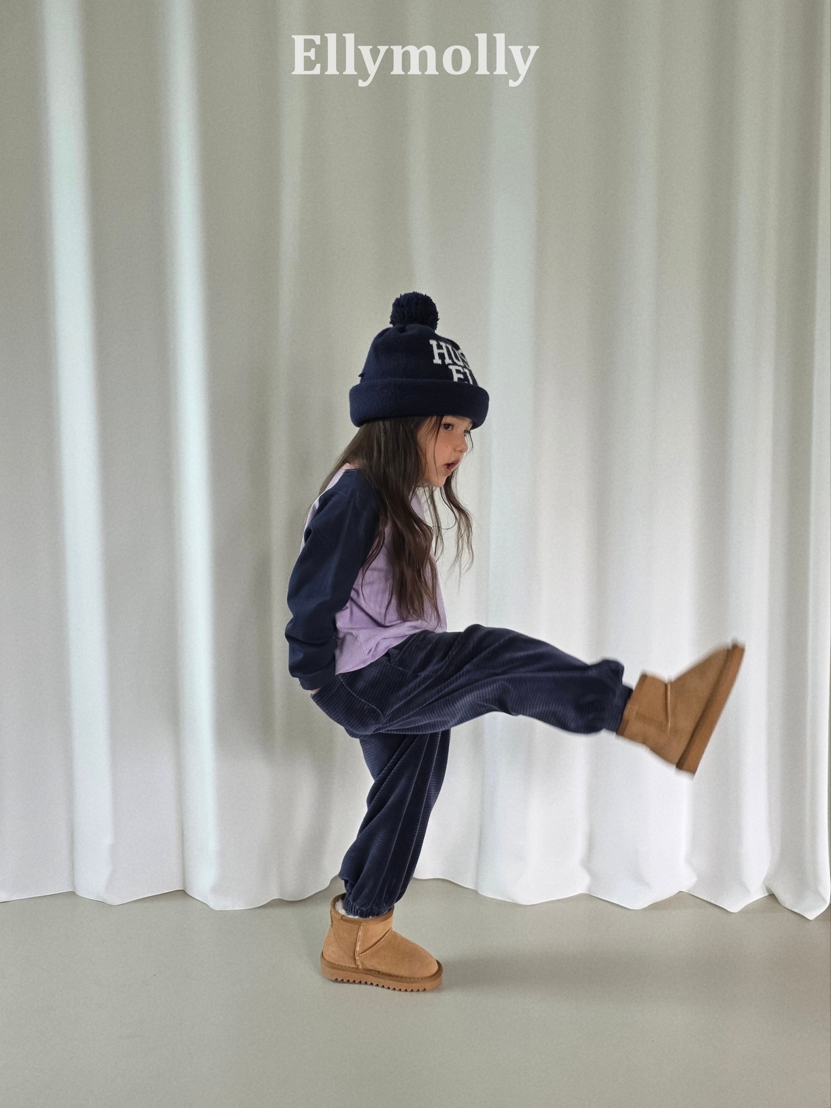 ［ELLY MOLLY］Velvet stripe jogger pants