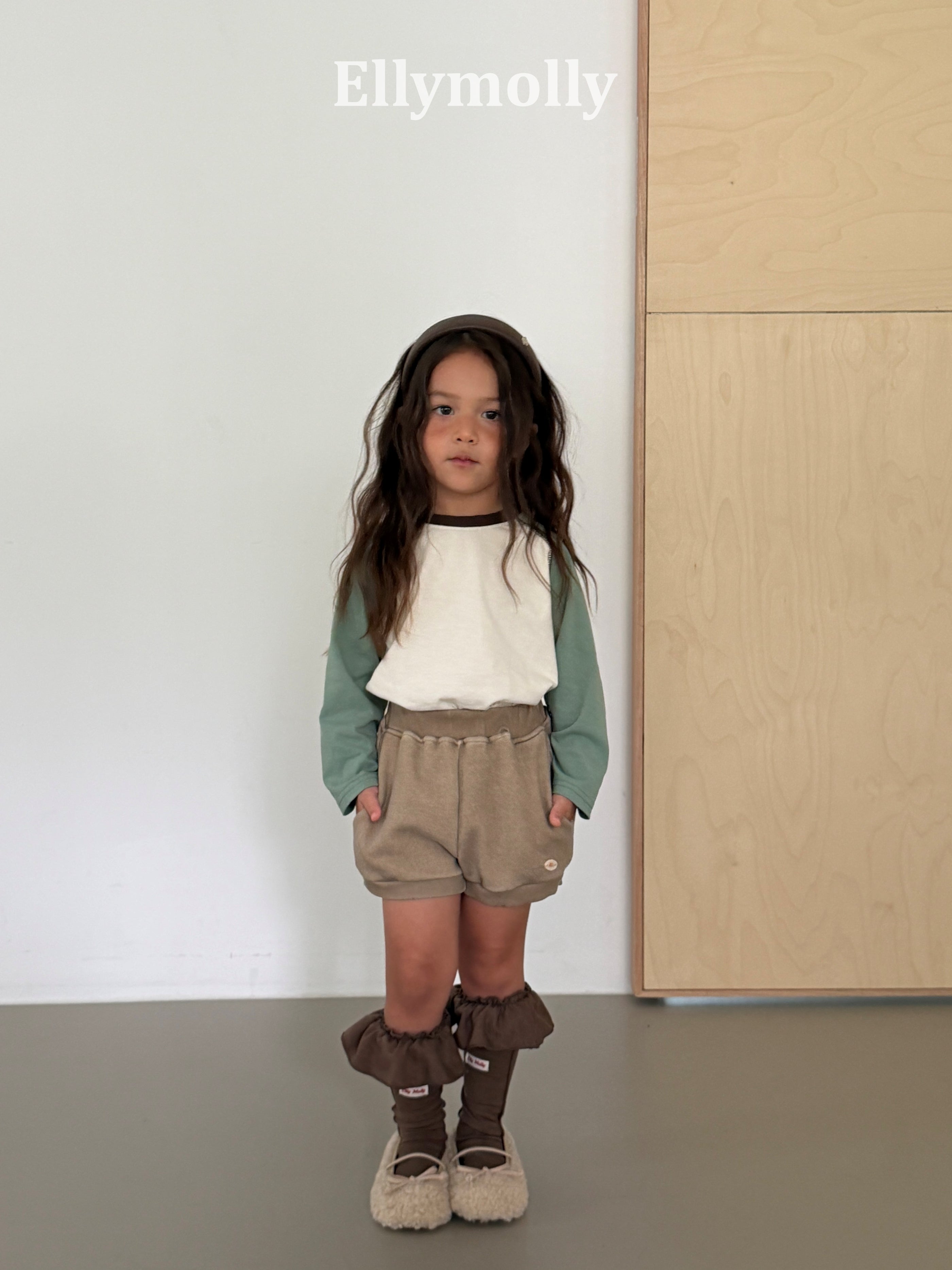 ［ELLY MOLLY］Color block raglan tee