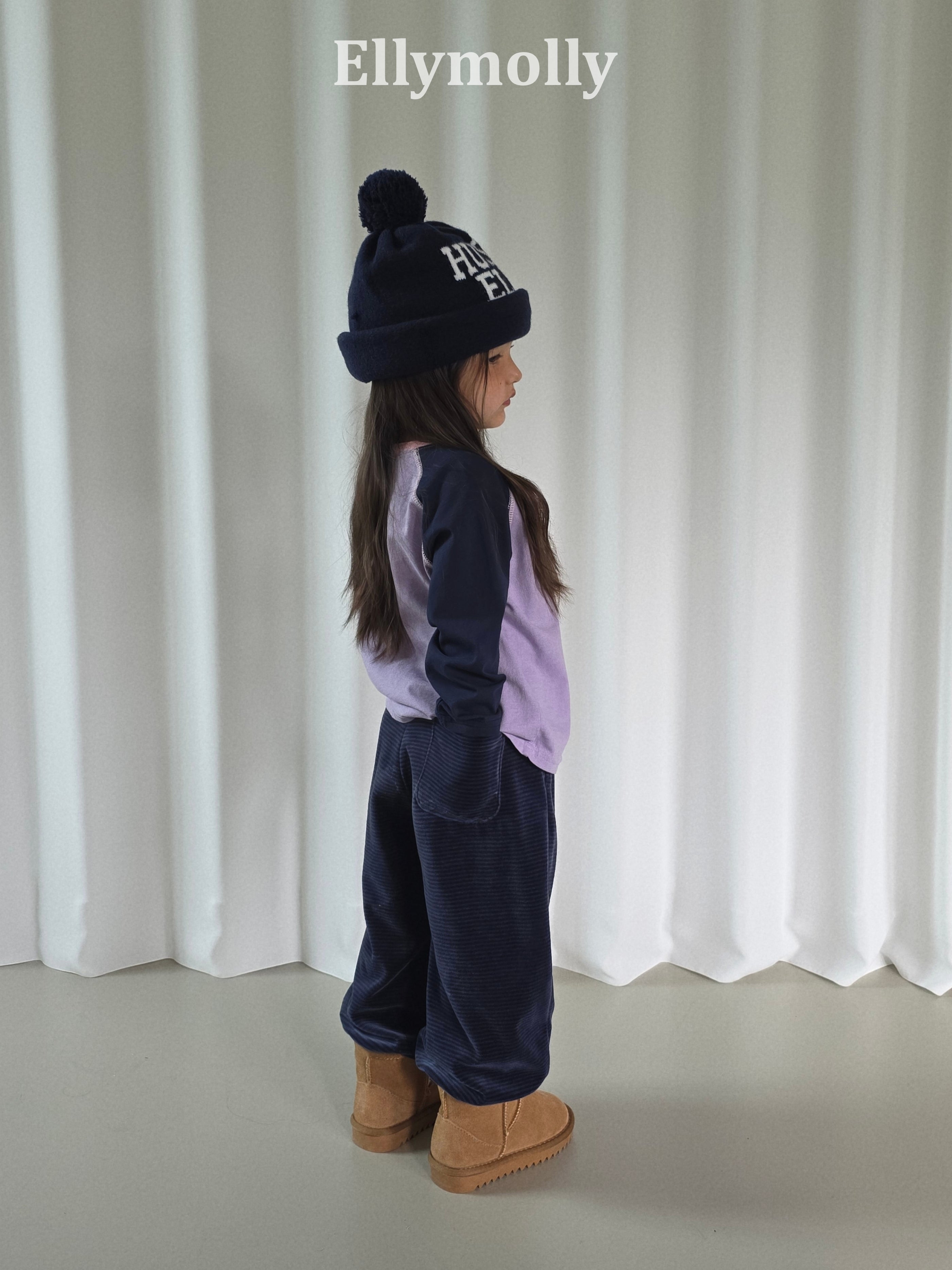 ［ELLY MOLLY］Velvet stripe jogger pants