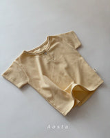 ［Aosta］Heart button tee