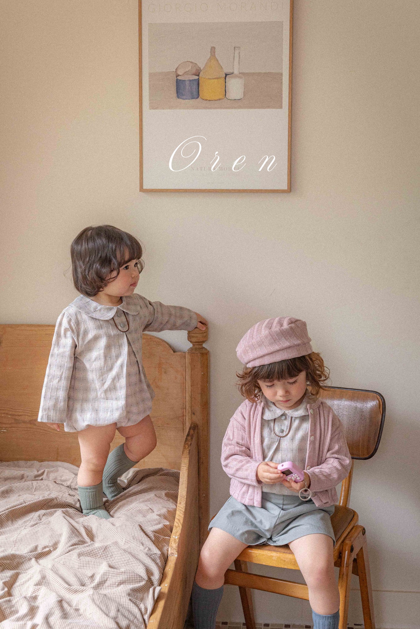 ［OREN］Allo cardigan & beret set