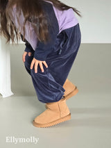 ［ELLY MOLLY］Velvet stripe jogger pants