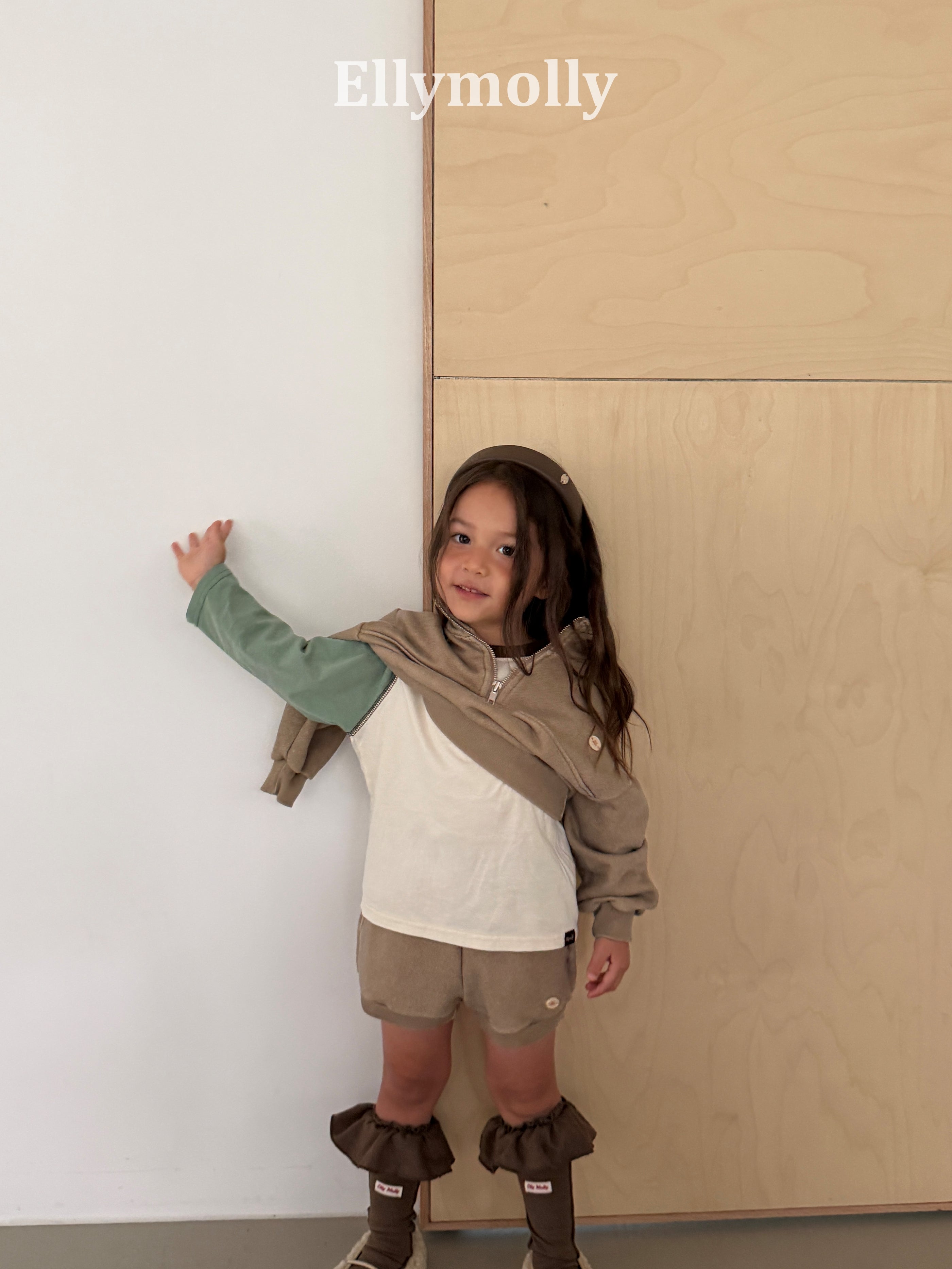 ［ELLY MOLLY］Color block raglan tee