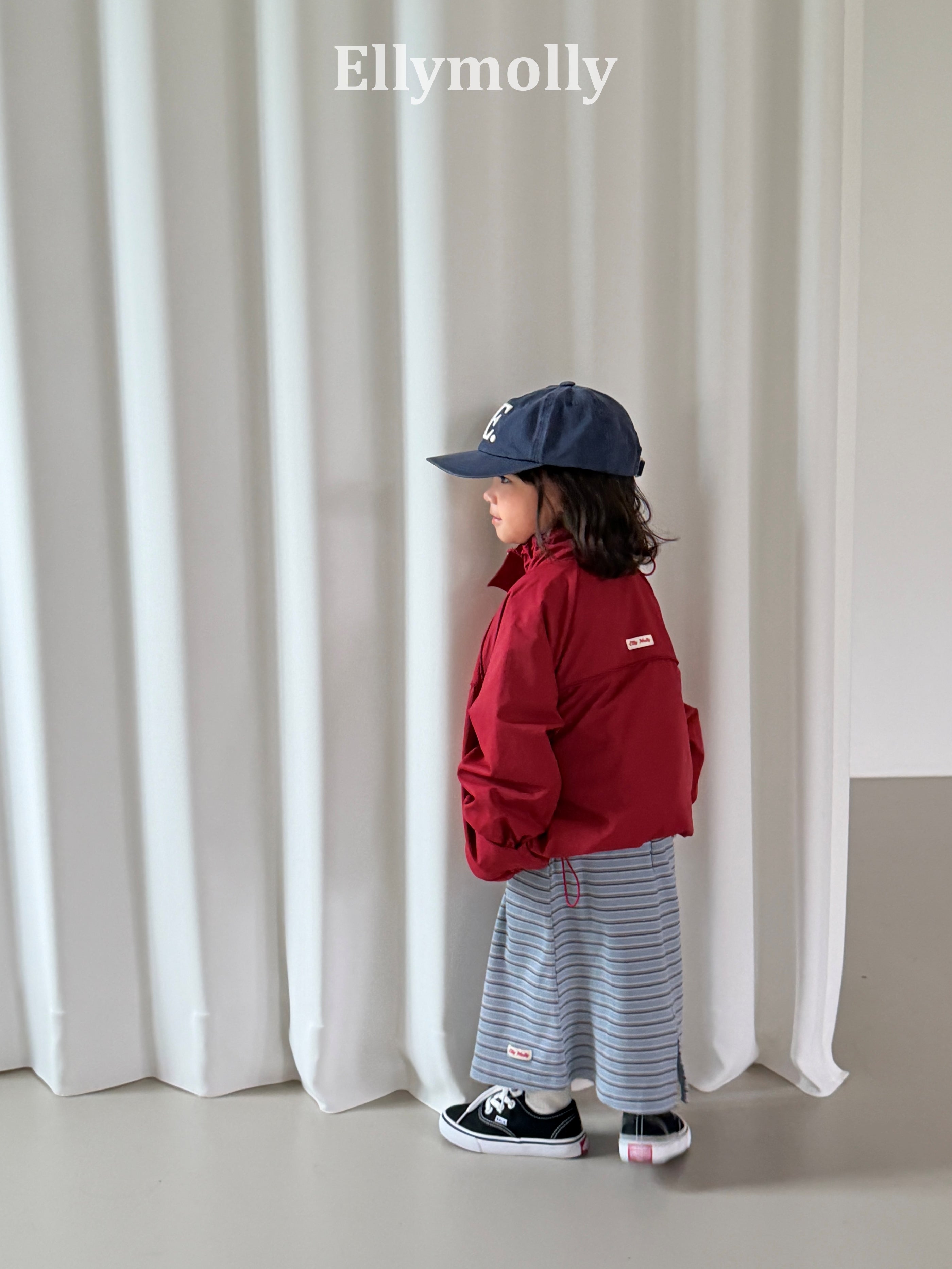 ［ELLY MOLLY］Shadow stripe long skirt
