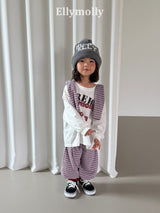 ［ELLY MOLLY］Loen stripe frill cardigan