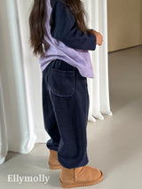 ［ELLY MOLLY］Velvet stripe jogger pants