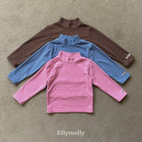 ［ELLY MOLLY］Mue stripe halfneck tee