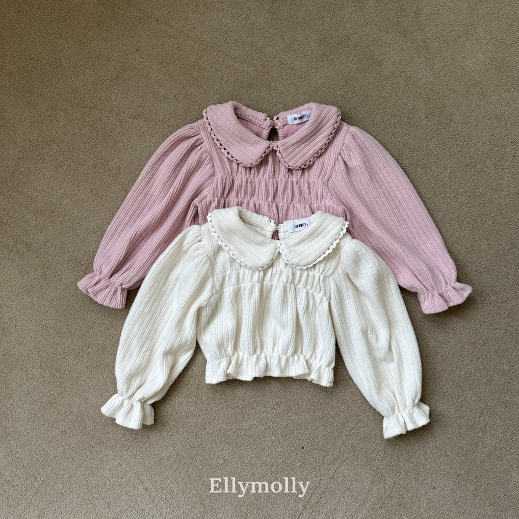 ［ELLY MOLLY］Honey round collar blouse