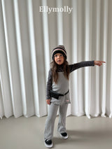 ［ELLY MOLLY］Mellow rib flare pants