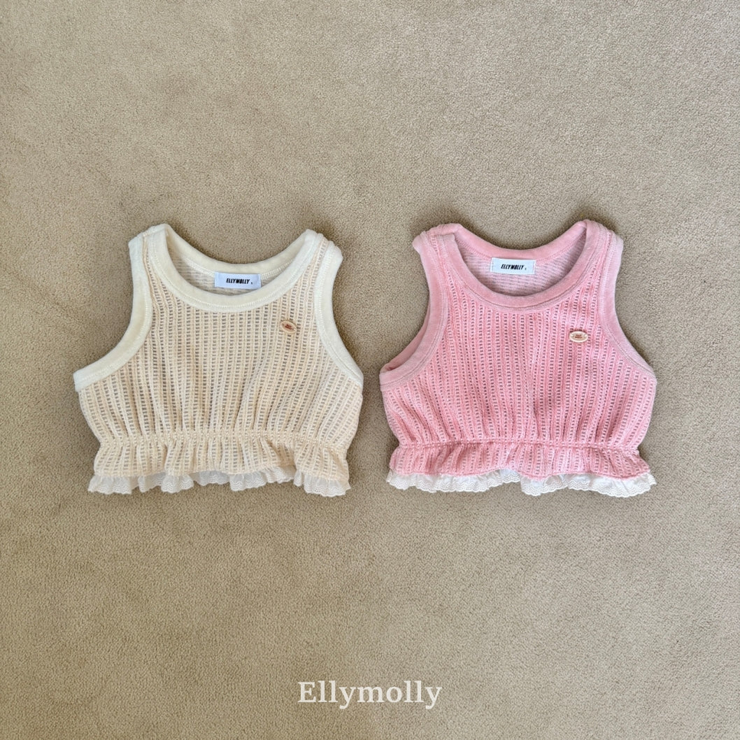 ［ELLY MOLLY］Velvet crunch vest