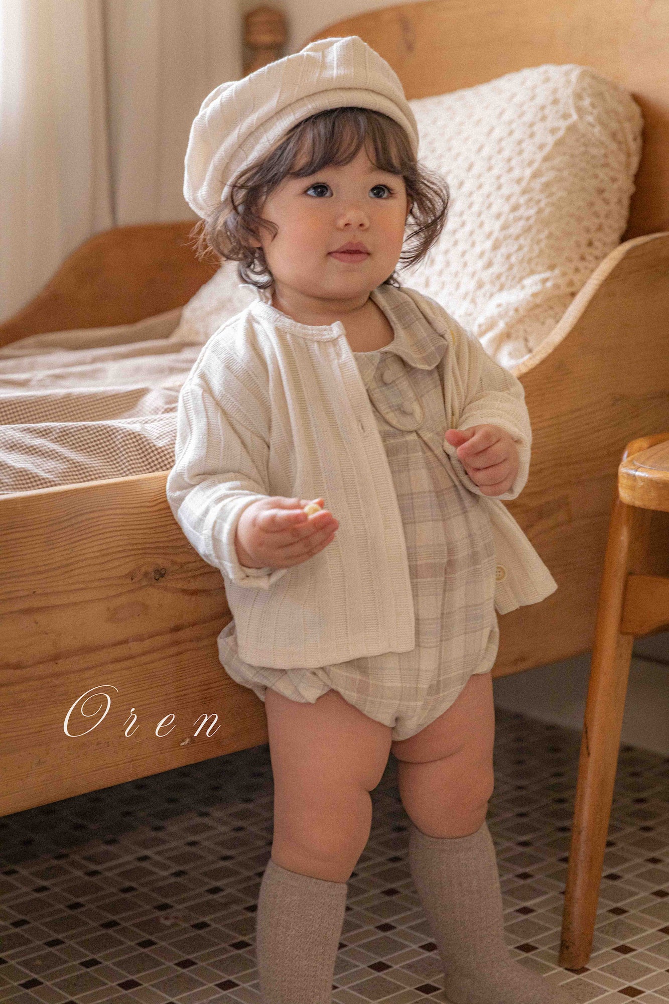 ［OREN］Allo cardigan & beret set