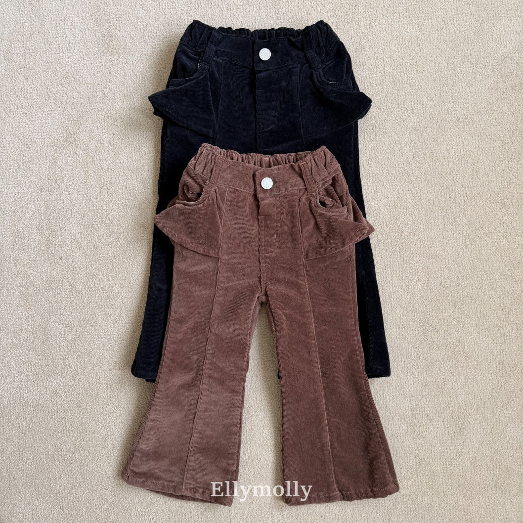 ［ELLY MOLLY］Selly peach frill flare pants