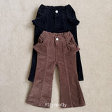 ［ELLY MOLLY］Selly peach frill flare pants