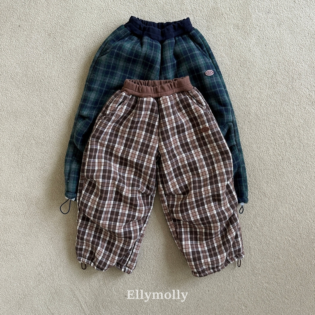 ［ELLY MOLLY］Teddy fur check pants