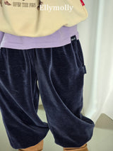 ［ELLY MOLLY］Velvet stripe jogger pants