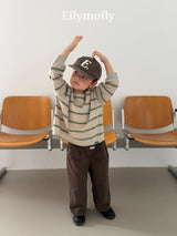 ［ELLY MOLLY］Domino stripe pigment tee