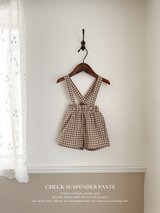 Check suspender pants