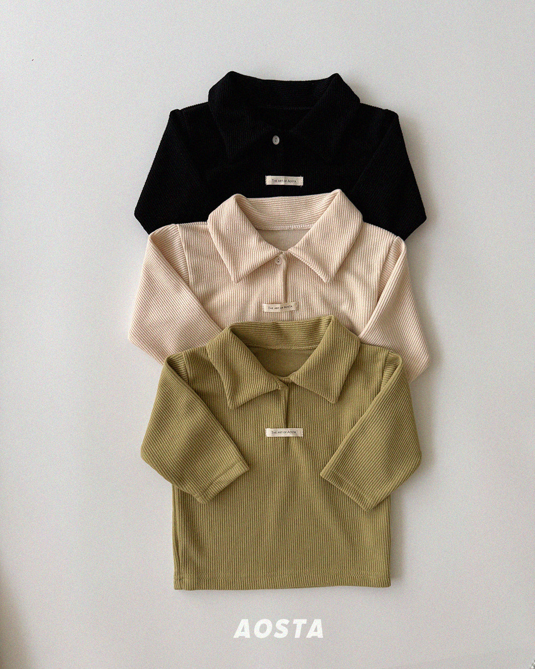 ［Aosta］Mulmul Collar Tee