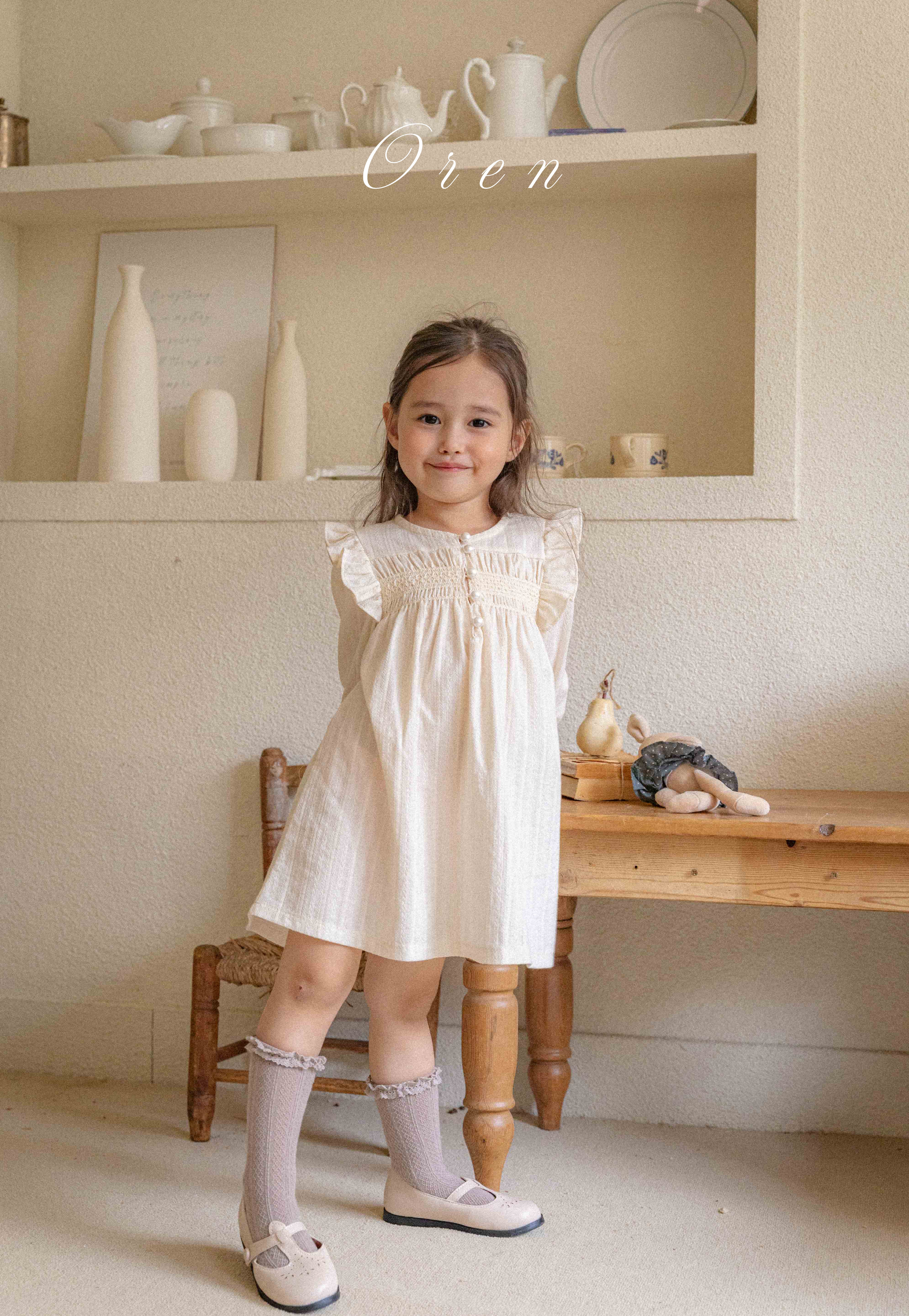 ［OREN］Miel smocking one-piece