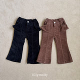 ［ELLY MOLLY］Selly peach frill flare pants