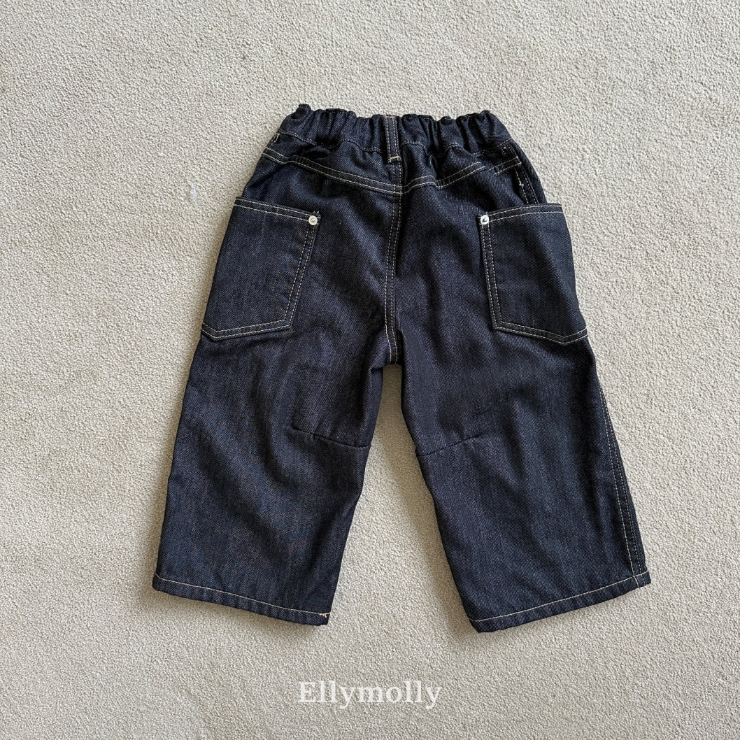［ELLY MOLLY］Rivet curve denim pants