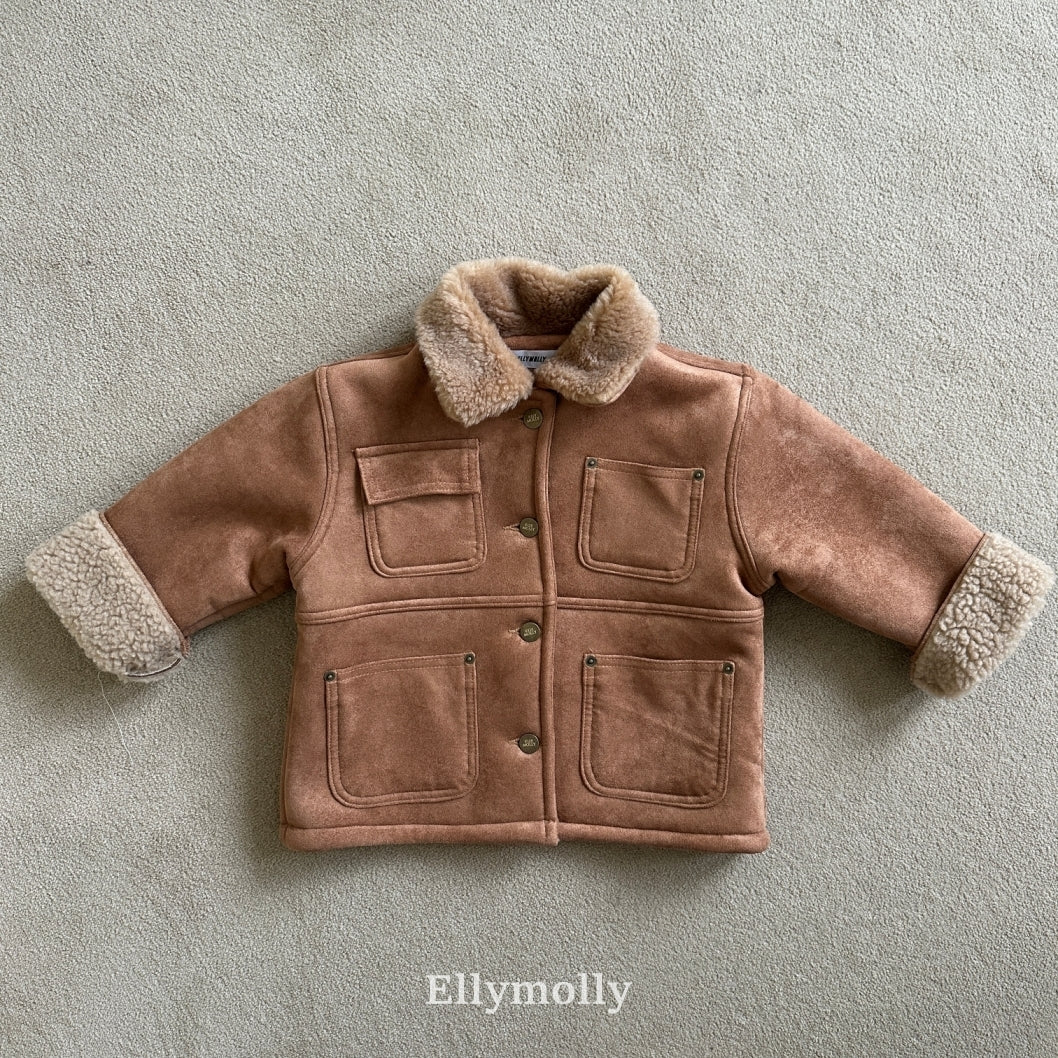 ［ELLY MOLLY］Soft tow tone mouton jacket