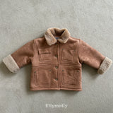 ［ELLY MOLLY］Soft tow tone mouton jacket