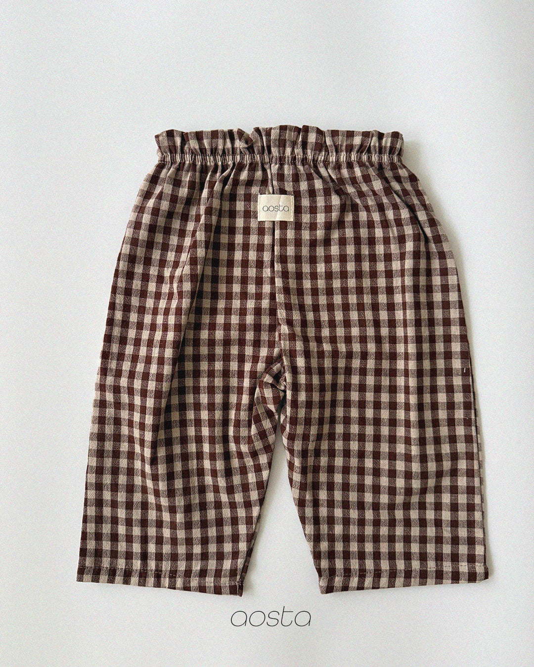 ［Aosta］Caramel Check Pants