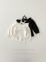 Ruffle collar bebe tops