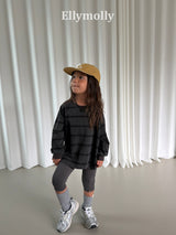 ［ELLY MOLLY］Domino stripe pigment tee