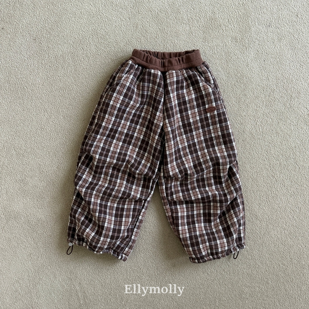 ［ELLY MOLLY］Teddy fur check pants