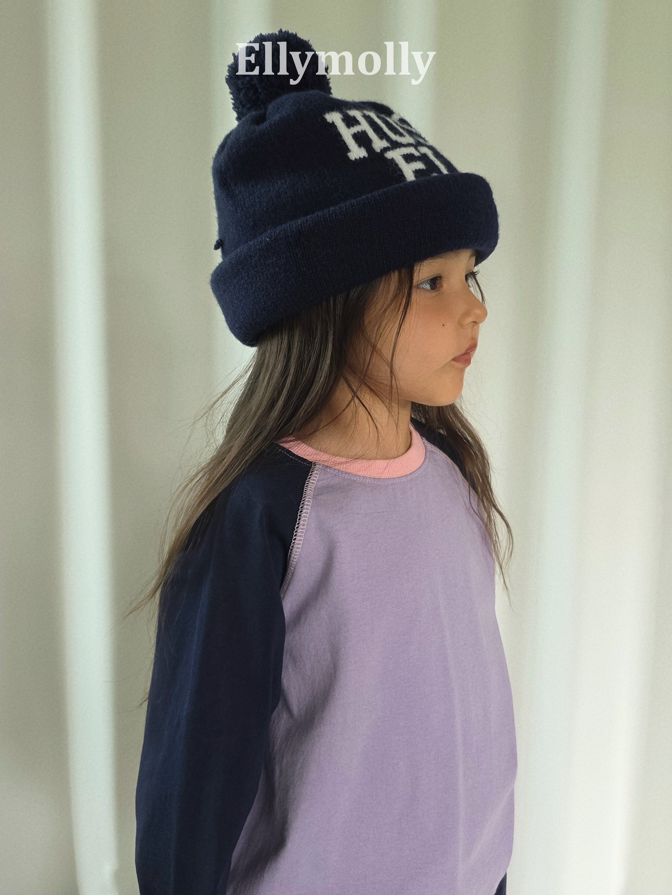 ［ELLY MOLLY］Color block raglan tee