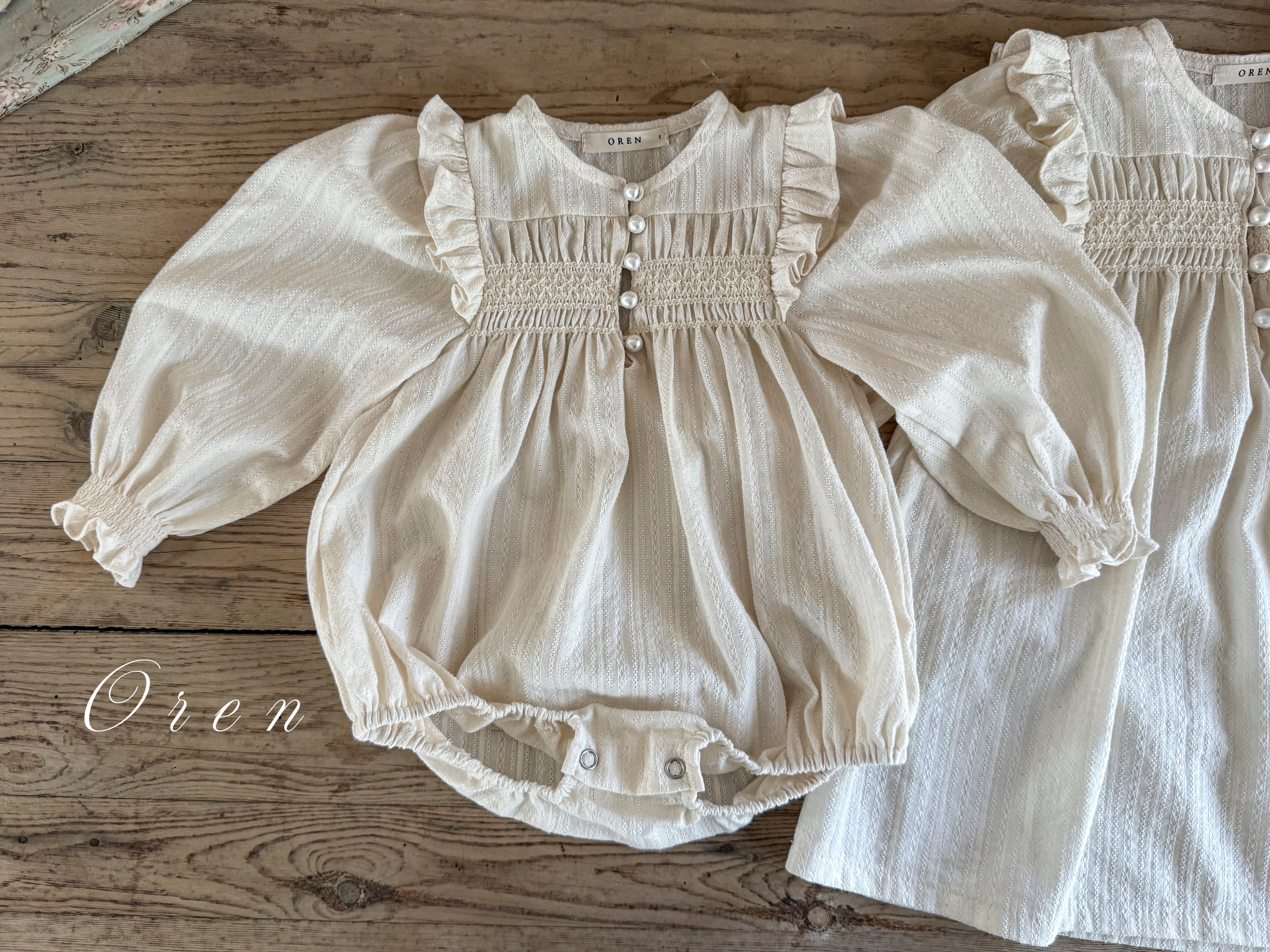 ［OREN］Miel smocking rompers