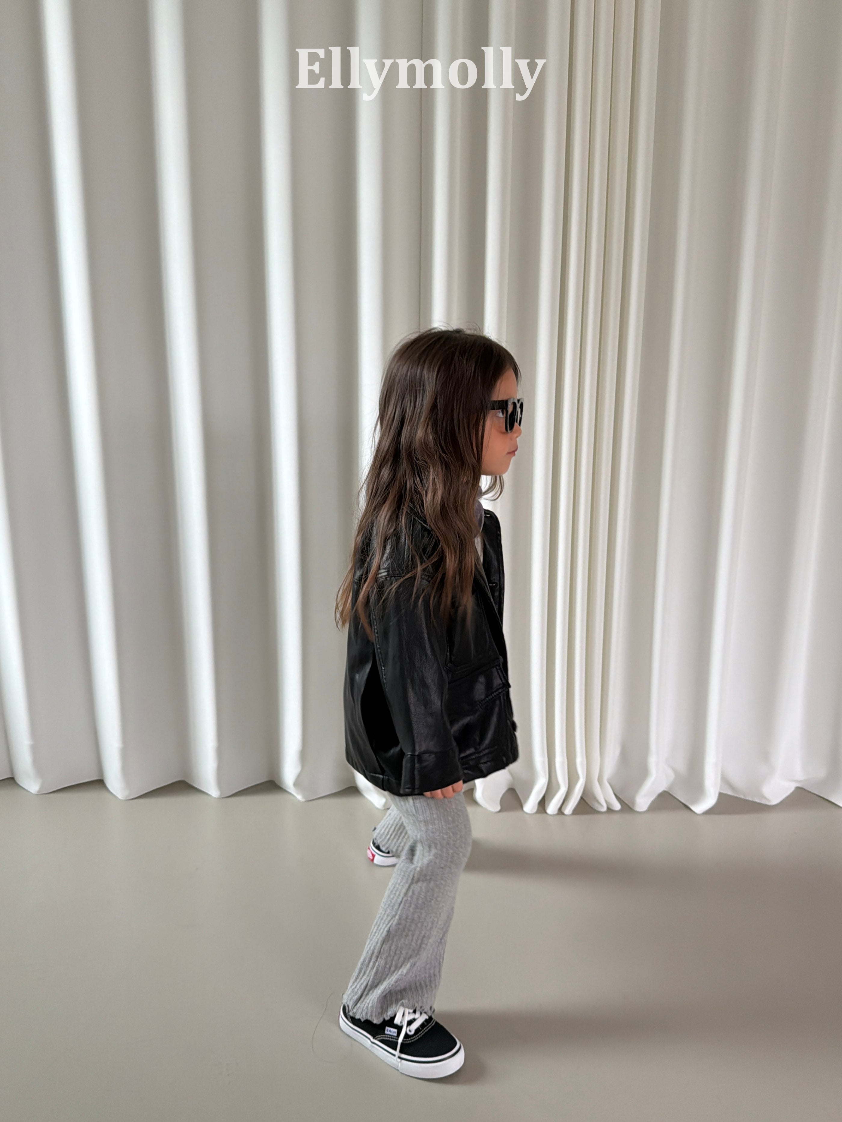 ［ELLY MOLLY］Mellow rib flare pants