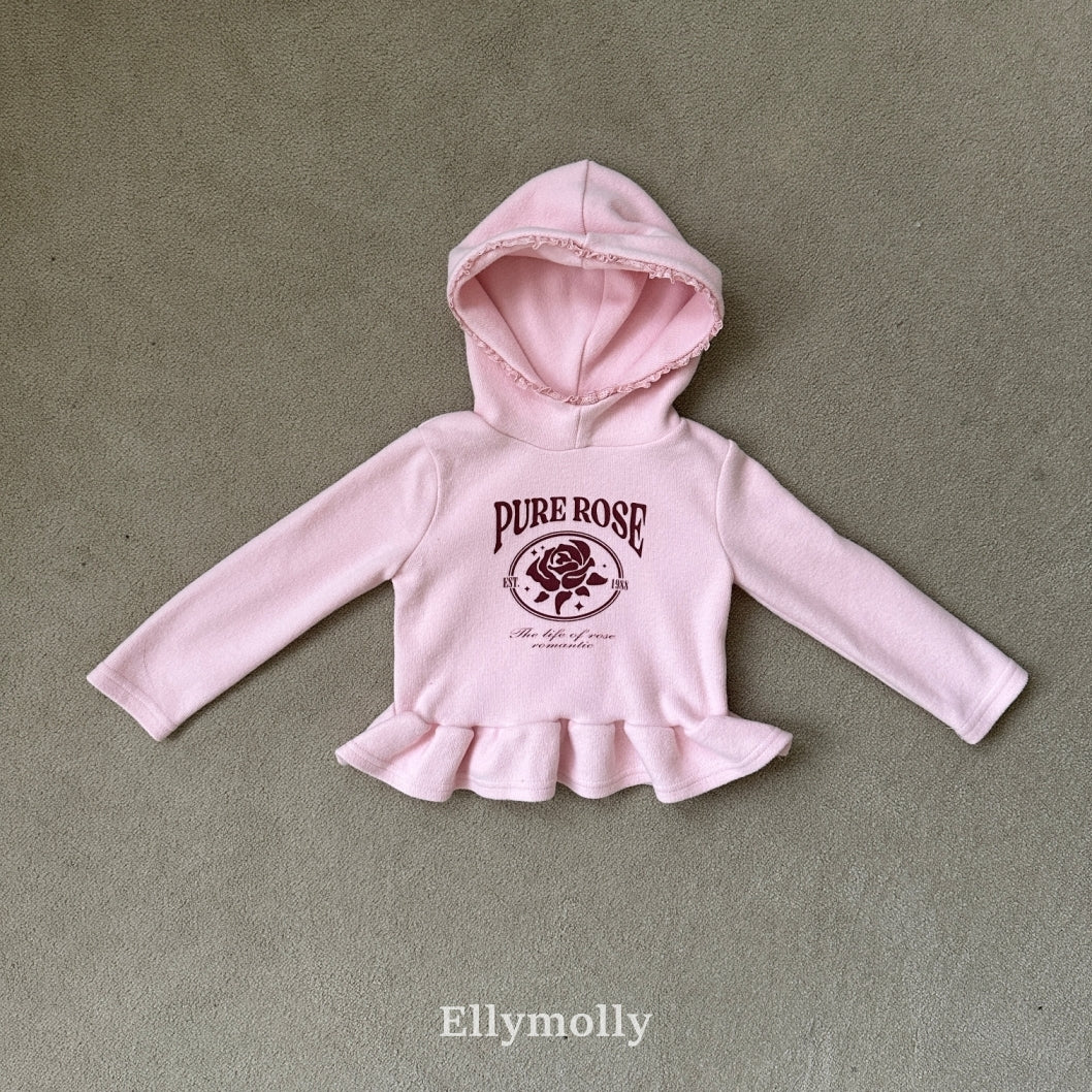 ［ELLY MOLLY］Rose frill hoodie