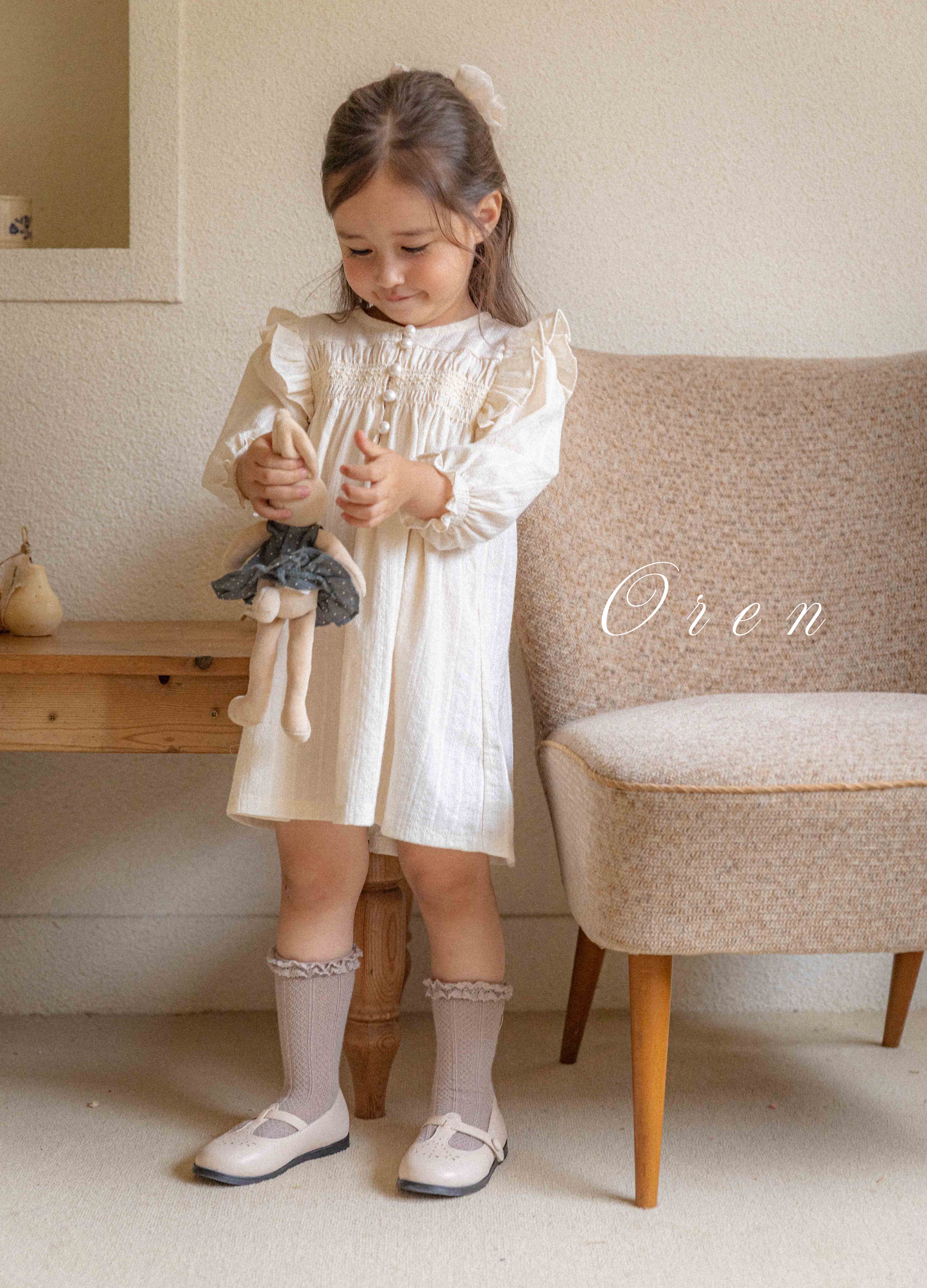 ［OREN］Miel smocking one-piece