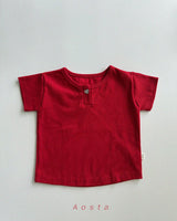 ［Aosta］Heart button tee
