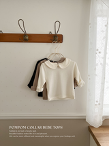 Pompom collar bebe tops