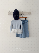 Frill denim pants