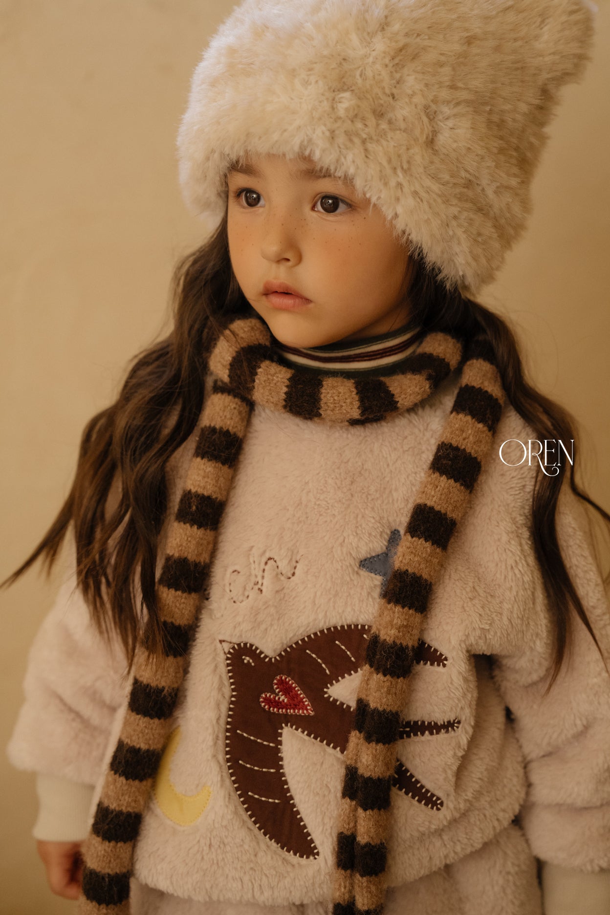 [OREN] Ambre stripe muffler(kids&adult)
